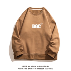 白底22秋季新款简约BGC字母印花百搭圆领重磅卫衣W1021P30控48，男装卫衣，电商A247-1