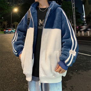 2024冬款潮加绒个性棉衣羊羔绒保暖连帽外套男女 921-P110控价158图片