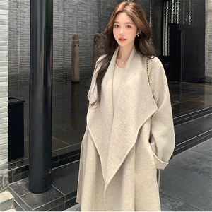 高级感呢子大衣女中长款法式纯欲2025秋冬新款宽松羊毛呢子外套图片