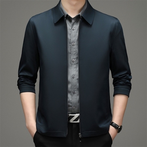 品牌男装薄款夹克春秋新款休闲商务中年男士翻领夹克外套ZZ-7086图片