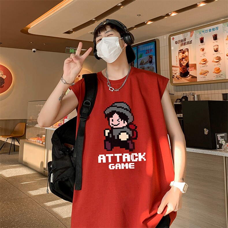 已注册得物直播抖音品质250克重磅纯棉男无袖背心T恤T532P28控39，男装背心/马甲，电商C408(原B339-1)