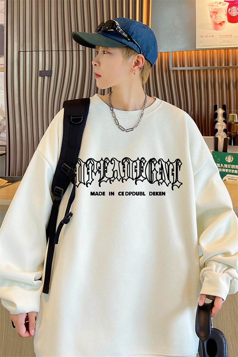 港风供得物直播抖音品质重磅菠萝格圆领宽松男卫衣W2002P45,男装卫衣,电商C408(原B339-1)