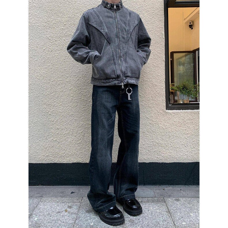 有货美式高街解构做旧牛仔外套男女春秋宽松小众夹克LW21077-p80,男装夹克,星座1008
