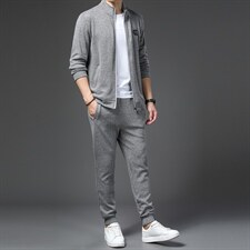 QYT903钱塘2020-2中青年男士春秋季薄款套装休闲简约运动卫衣P117，男装休闲套装，钱塘207-2