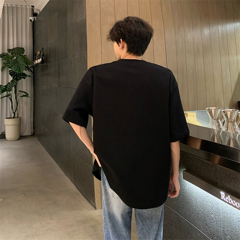 405A美式高街新款大金属扣拉链设计短袖T恤T2439-P45控68,男装T恤,星座405A