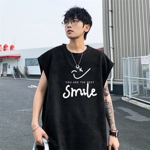 ！2025夏季新款男士麂皮绒无袖T恤情侣简约背心TLBX19特P18图片