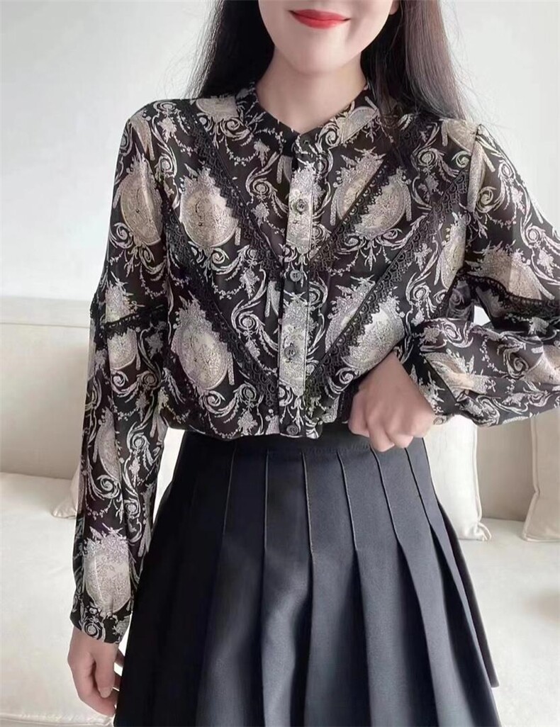 碎花雪纺衬衫，女装衬衫，依多坊