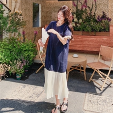 2025夏季牛仔拼接连衣裙L6092-P125-K188，女装连衣裙，2C322