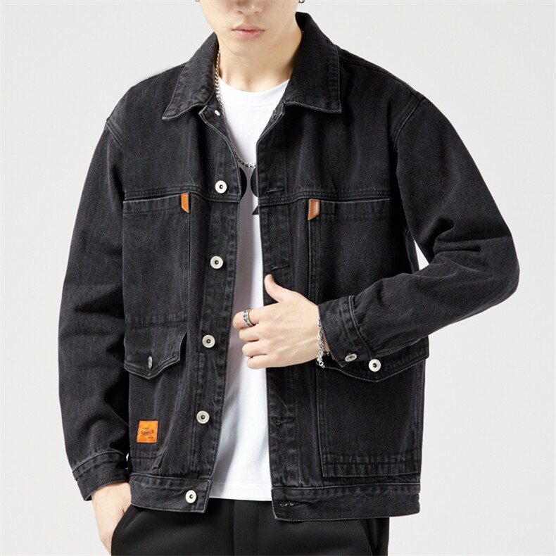 春秋牛仔夹克男潮流青年宽松百搭秋季大码外套JK150-p60现货外贸，男装夹克，星座224-1