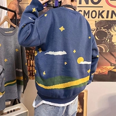 美式街头设计感圆领毛衣男慵懒风休闲针织衫M9048P45，男装针织衫/毛衣，星座1116-2