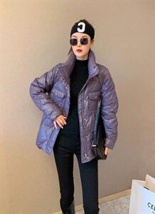 【现货】新款冬季白鸭绒宽松短款立领羽绒服图片