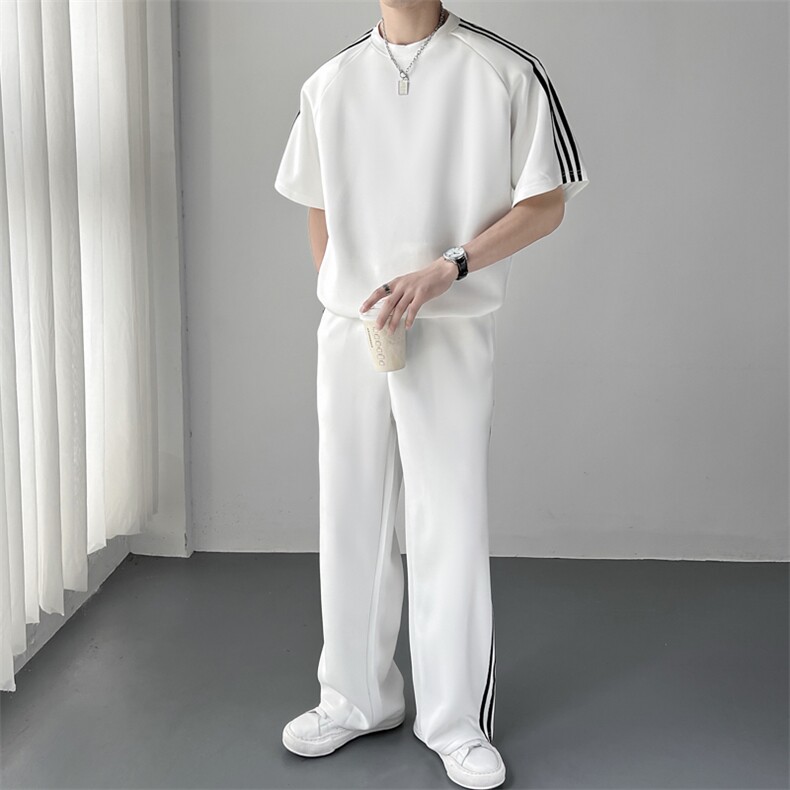 轻熟休闲套装夏季短袖T恤ins潮牌运动情侣两件套TZ43/P125控179,男装T恤,电商A243