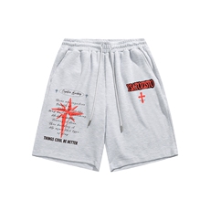 白底23新款夏季印花时尚百搭休闲潮流宽松五分裤短裤A89P35控58，男装牛仔裤，电商A247-1