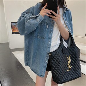 韩版牛仔衬衣图片