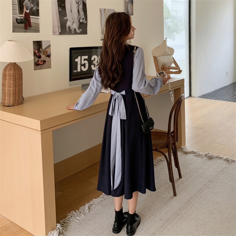 26春新款现-学院风法式收腰显瘦长袖衬衫裙2603-P150K248,女装连衣裙,2B190