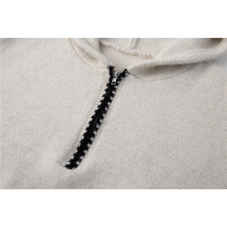 美式半拉链连帽针织衫男女冬外穿慵懒风宽松帽衫毛衣潮MZ967-P64,男装针织衫/毛衣,星座412-3