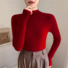 亲肤软糯~正品baby小山羊绒衫女修身半高领秋冬针织打底无缝毛衣，女装羊毛衫，拓驰羊绒