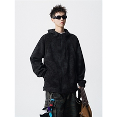 可二开脏脏灰扎染罗纹拼接运动修身大码M-5XL夹克JK78077P75控108，男装夹克，星座226-1