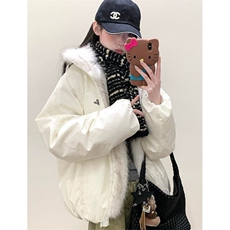 时尚连帽毛毛拼接棉服外套女冬季防寒百搭宽松棉衣面包服M7887，男装棉衣，星座1116A（原606A-3）