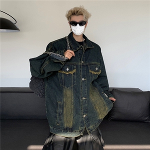 GC9762-P58牛仔外套男春秋款水洗做旧痞帅高级感潮牌欧美街头夹克图片
