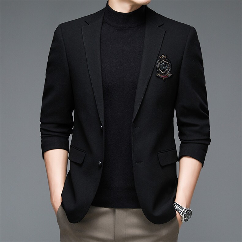 休闲西装男中年人免烫西服男上衣春季薄款外套单件爸爸装春季男装，男装西服，电商B212（原钱塘6029）