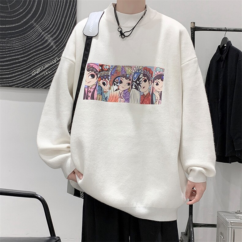 半高领毛衣男士大码针织衫男毛线衣男 M18250-P45 加绒款-P65图片