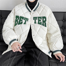 加厚字母棉衣男冬季棒球领男士棉服潮流格子棉袄A266-WMY2215-P75，男装棉衣，电商A266