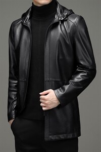 DLSN9176新款2021皮衣男头层绵羊皮夹克连帽商务休闲男P1180,男装皮衣,电商B360