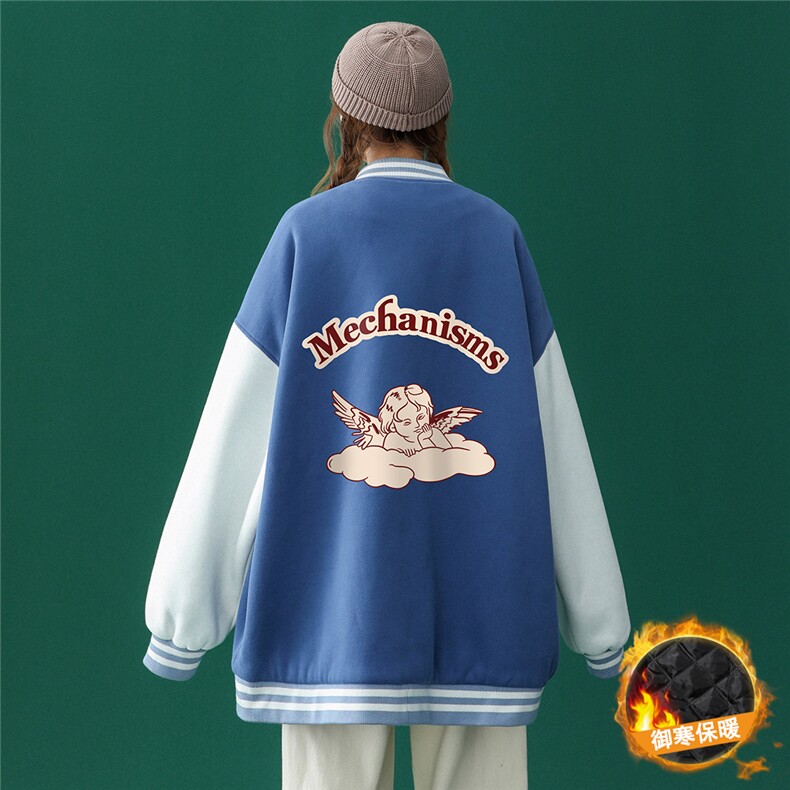 中性春装衔接新款青春宽松加棉夹克棒球服外套 G97 P65控88加棉75图片
