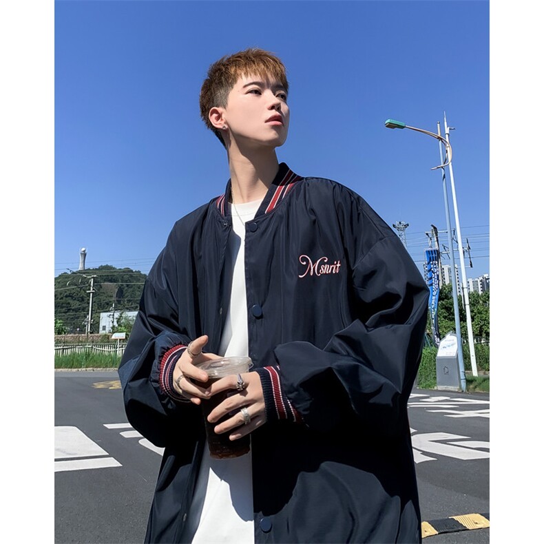 秋款男立领夹克条纹字母印花宽松外套Jk0517P55,男装夹克,星座1013-1