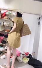 SGH2115夏季新款2021ins街风纯棉工装衬衫连衣裙，女装衬衫，L·H·X