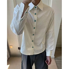 春秋长袖男衬衫休闲百搭男衬衫男士商务修身款男衬衫白色CA51，男装衬衫，星座1116A（原606A-3）