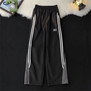 美式复古休闲裤男夏季条纹运动裤垂感束脚裤宽松阔腿裤B877-p38图片
