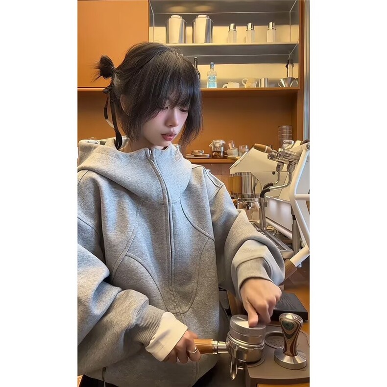 新款卫衣港风宽松简约连帽卫衣开衫男女同款潮流帅气百搭,男装卫衣,四季星座505