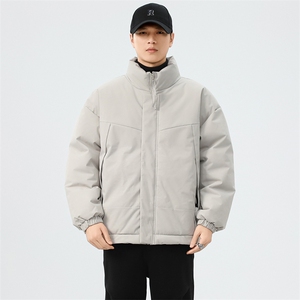 现货美式高街休闲夹克冬季立领纯色三防户外工装加厚棉服外套图片