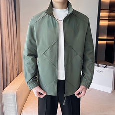 轻熟风~简约男生上衣外套夹克立领菱形格款jk8452-P85，男装夹克，星座1012-1