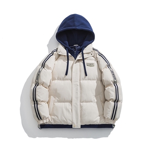 棉衣男冬季新款港风宽松假两件连帽学生棉服MY8882-P82图片