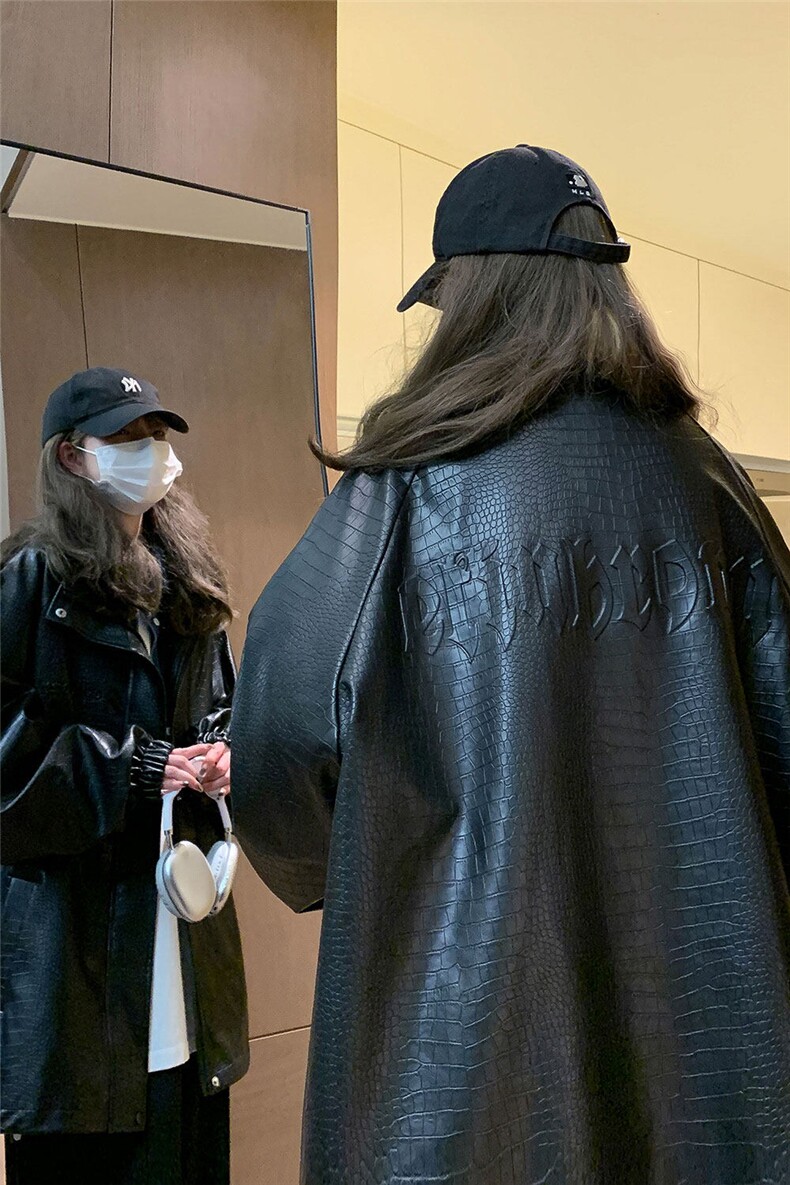 中性风民宿钢印夹克女大码M-5XL夹克男情侣皮衣女外套JK8749P90控,男装夹克,星座227-7