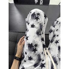 星星扎染速干冰丝裤子男女款夏薄款慵懒松弛遛弯裤垂感透气阔腿裤，男装休闲裤，星座205-3