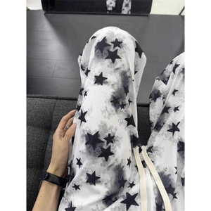 星星扎染速干冰丝裤子男女款夏薄款慵懒松弛遛弯裤垂感透气阔腿裤图片