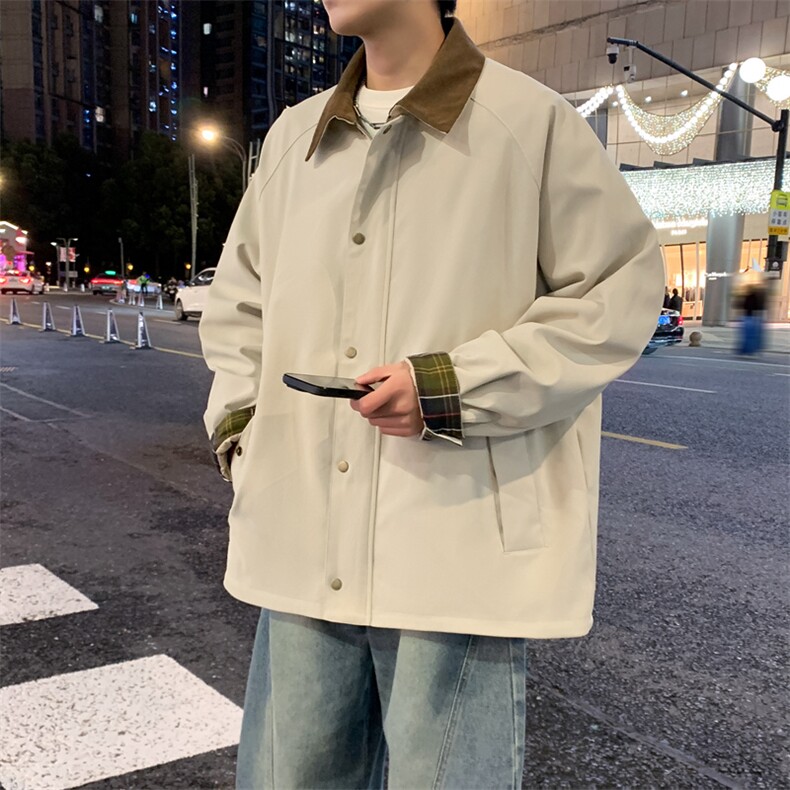 翻领夹克男春季简约宽松潮流百搭上衣服JK268-P78,男装夹克,星座308B-2