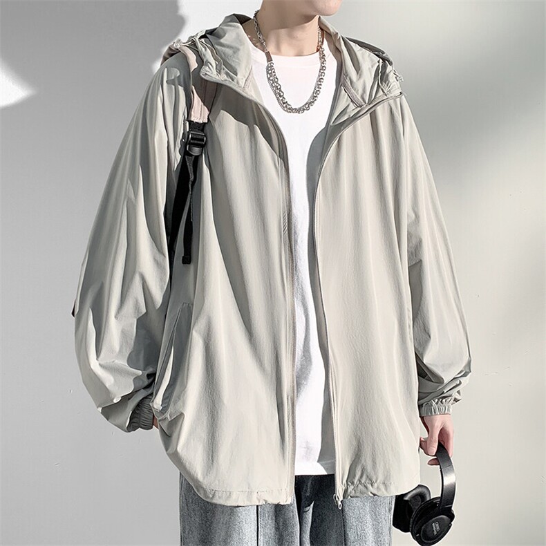 特批P50无差价2025夏中性防晒衣男情侣大码简约纯色连帽外套J513，男装防晒衣，电商A001