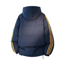 冬季潮流条纹五防立领加绒加厚棉衣情侣撞色棉服外套MY8899-p78，男装棉衣，星座610B-1