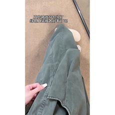 KZ03-P40军绿色褶皱弯刀裤男秋季美式复古阔腿工装裤伞兵裤，男装工装外套，星座215-1
