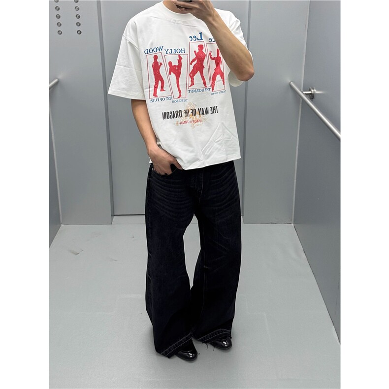 李小龙武术印花短袖T恤D328-T25120-P35,男装T恤,电商D328