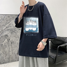 Q11148-P30春夏季七分袖t恤男大码五分袖男短袖中袖大皂风，男装T恤，电商A040