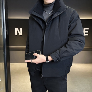 新标90绒 店主风冬季男士立领假两件羽绒服保暖外套 2668-P265图片