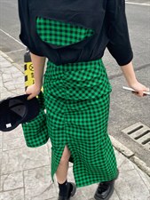 格子半裙?拼格T高级感十足，女装半身裙，Alissa Lin