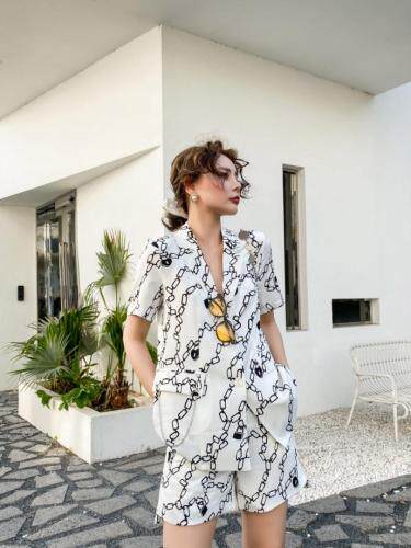 锁链套装，女装职业装，M&G