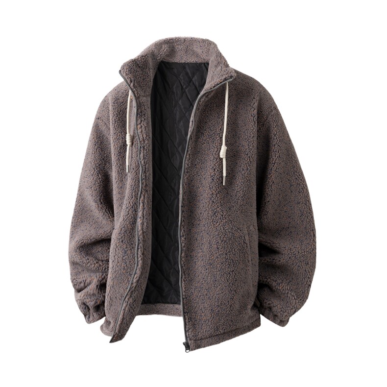 冬装新款满天星羊羔毛立领棉衣彩点毛绒保暖棉服M8606-TP105,男装棉衣,电商A006